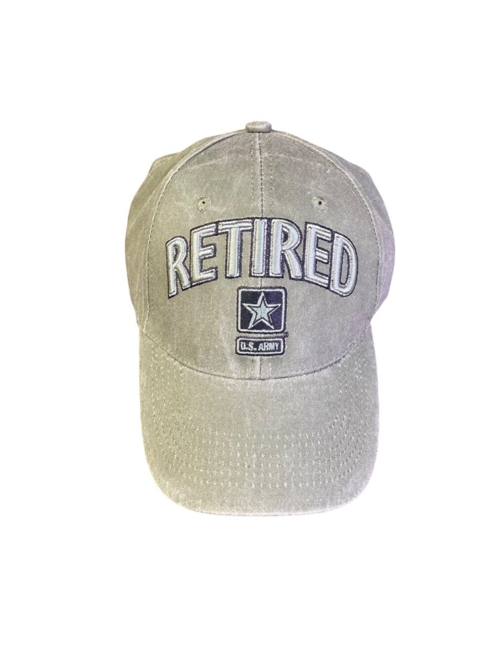 Eagle Crest Mens Green Cotton "Retired" U.S. Army Baseball Cap Adjustable Fit OS